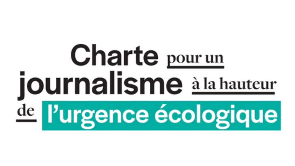 Logo der französischen Klimacharta. Bildtext: "Charta pour un journalisme à la hauteur de l'urgence écologique